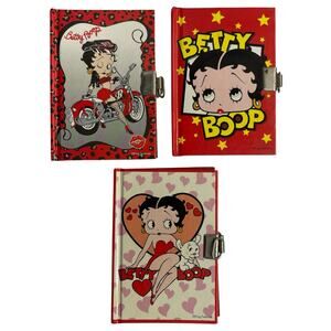 VTG Betty Boop Small 3.5x5 Stationary Locking Notebook Journal Set of 3 No Locks